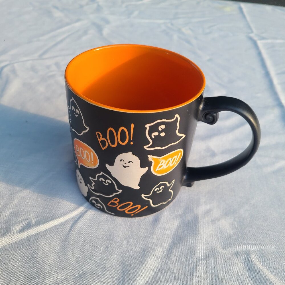 Halloween Boo Ghost Ceramic Mug with Handle  by Spectrum Designz
